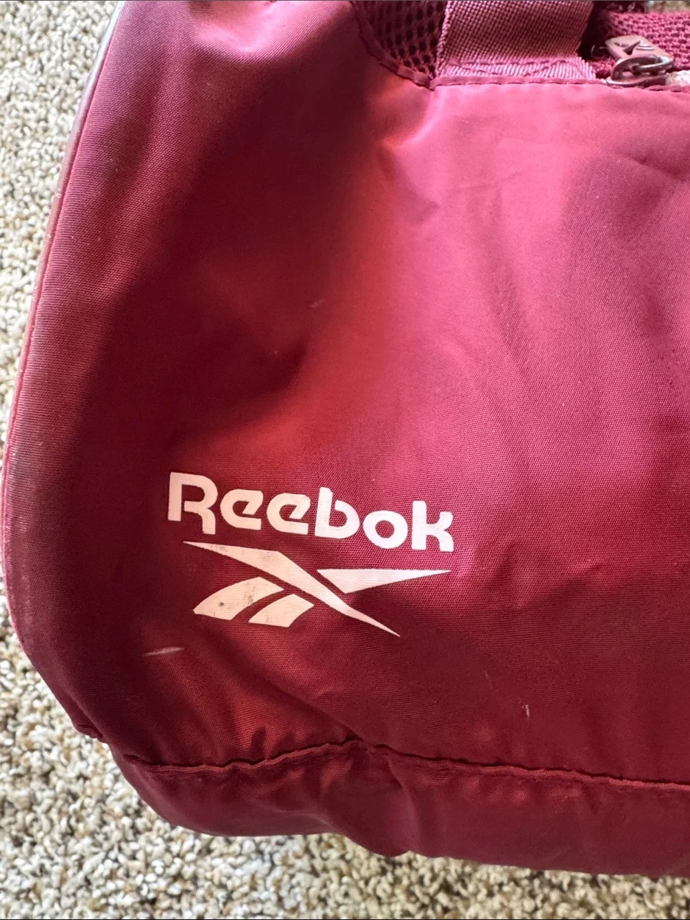 Reebok Burgundy Travel Duffel Bag with Shoulder Strap